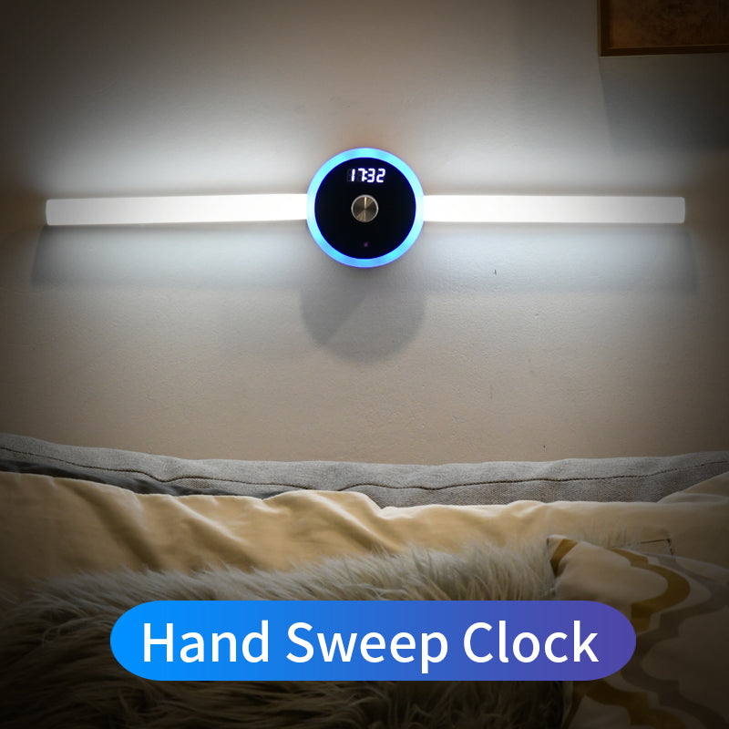 Smart LED Cabinet Light – Clock, Timer & Motion Sensor, USB Rechargeable