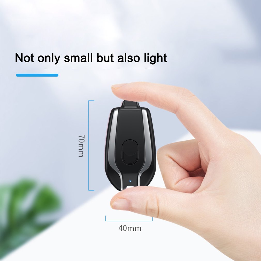 Mini Keychain Power Bank – 1500mAh Emergency Type-C Charger