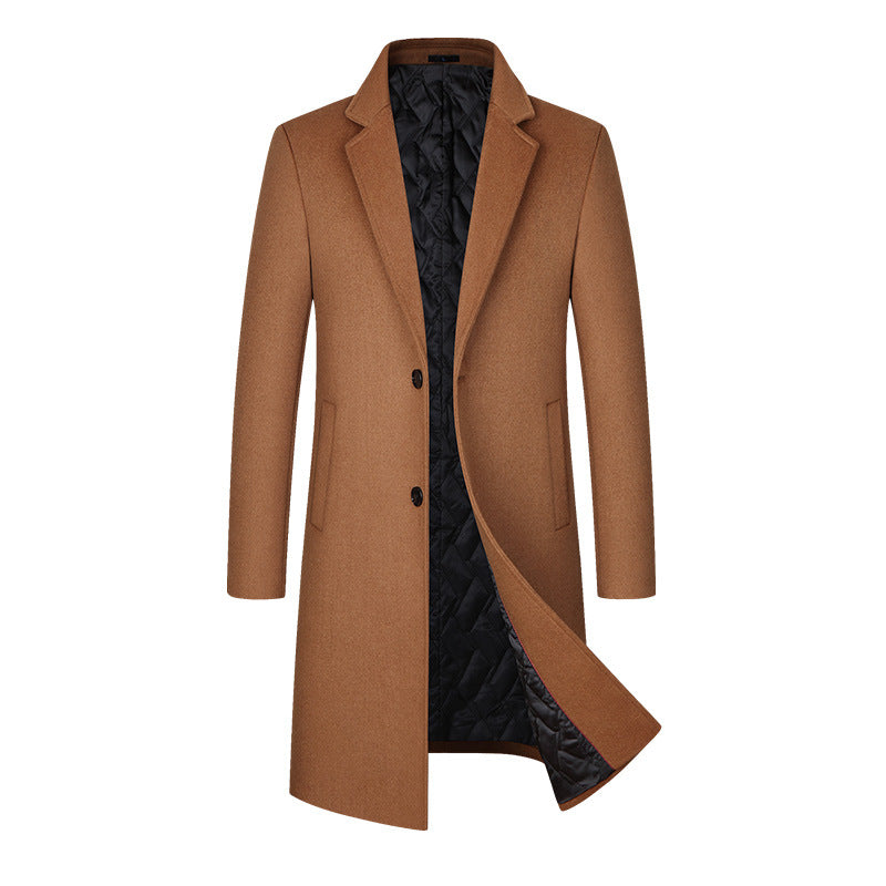 Men’s Premium Wool Blend Overcoat – Mid-Length, Warm & Stylish Winter Coat