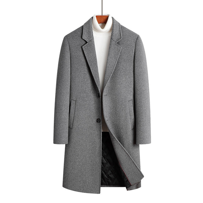Men’s Premium Wool Blend Overcoat – Mid-Length, Warm & Stylish Winter Coat