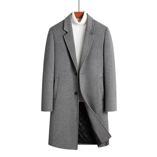 Men’s Premium Wool Blend Overcoat – Mid-Length, Warm & Stylish Winter Coat