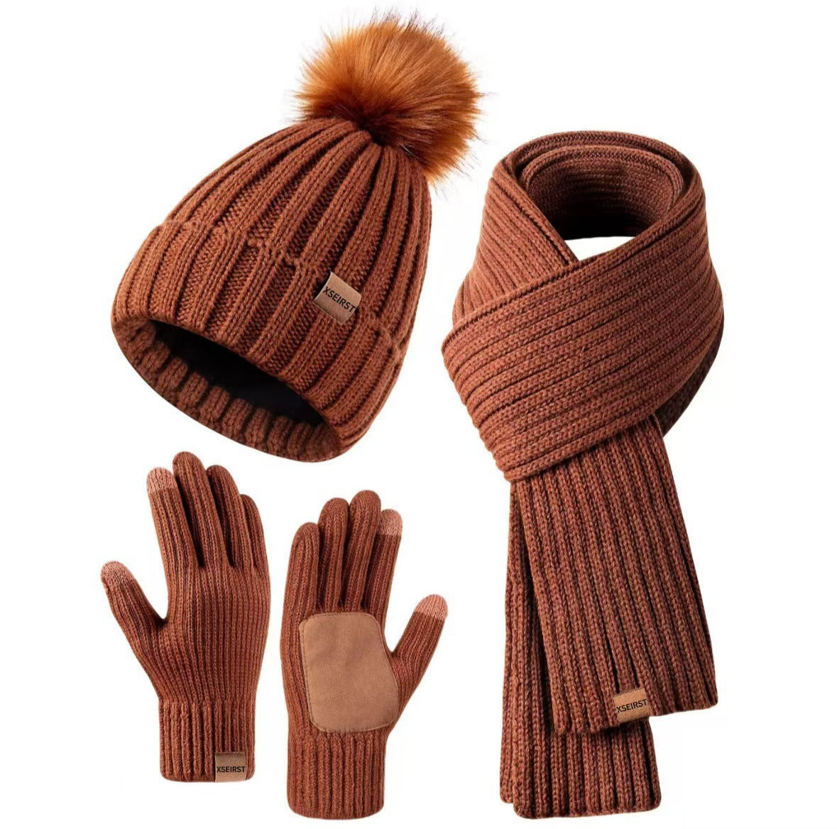Unisex Winter Knit Set – Hat, Scarf & Gloves in 9 Colors