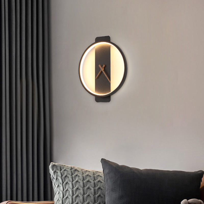 Nordic Wall Lamp – LED Clock-Inspired Bedside Light for Bedroom & Living Spaces
