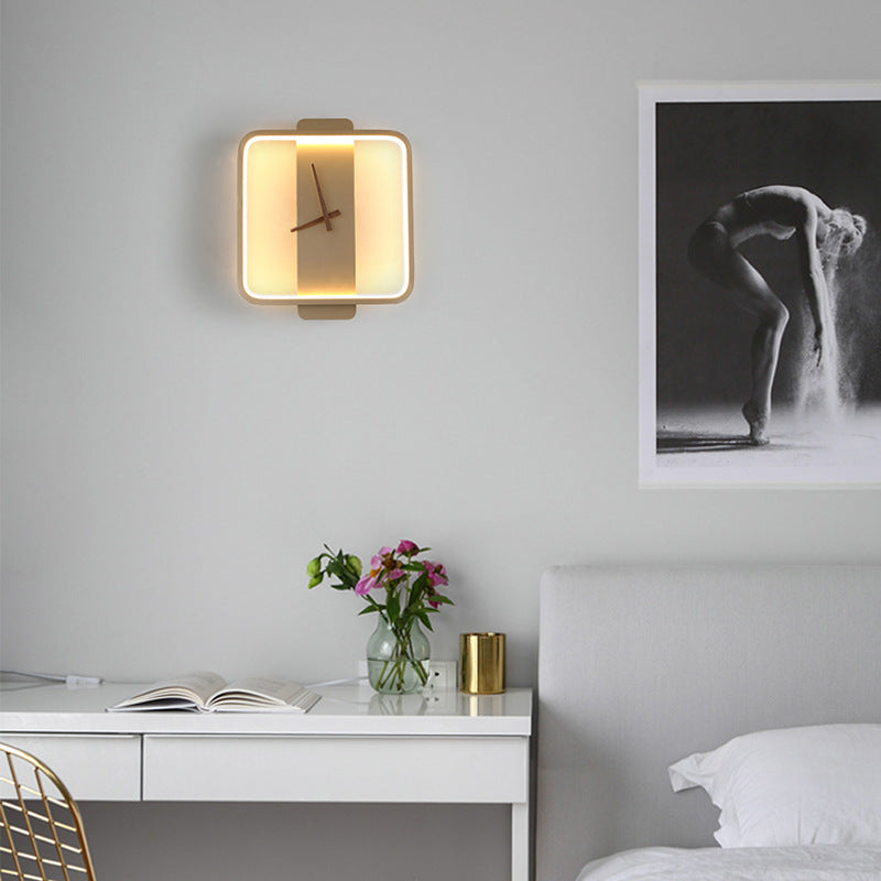 Nordic Wall Lamp – LED Clock-Inspired Bedside Light for Bedroom & Living Spaces