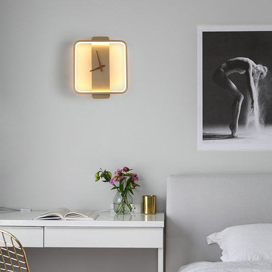 Nordic Wall Lamp – LED Clock-Inspired Bedside Light for Bedroom & Living Spaces