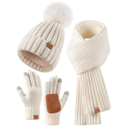 Unisex Winter Knit Set – Hat, Scarf & Gloves in 9 Colors