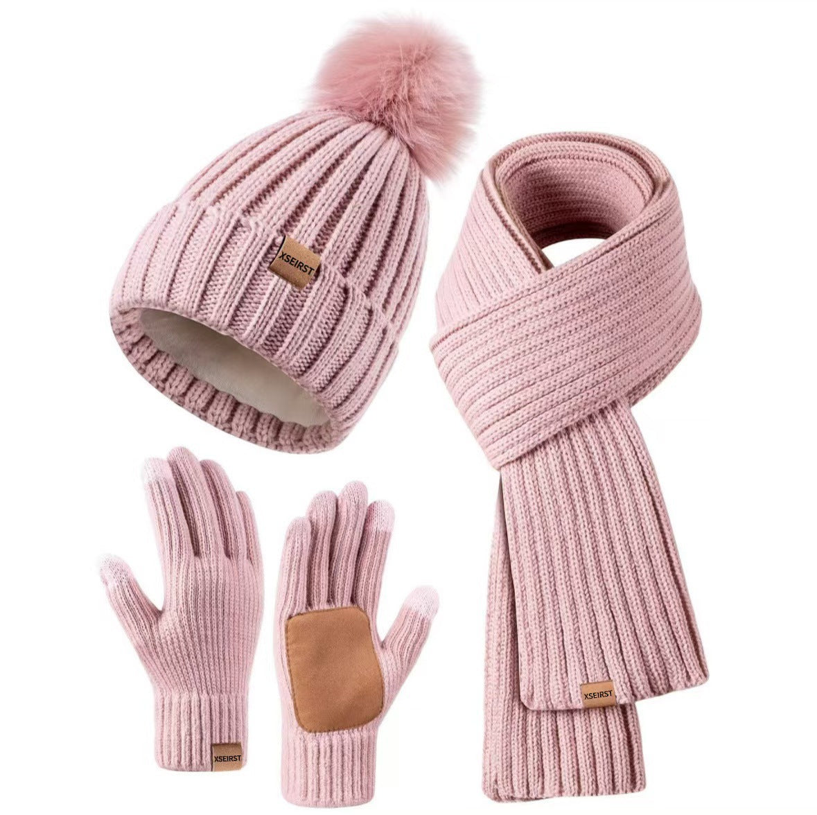 Unisex Winter Knit Set – Hat, Scarf & Gloves in 9 Colors