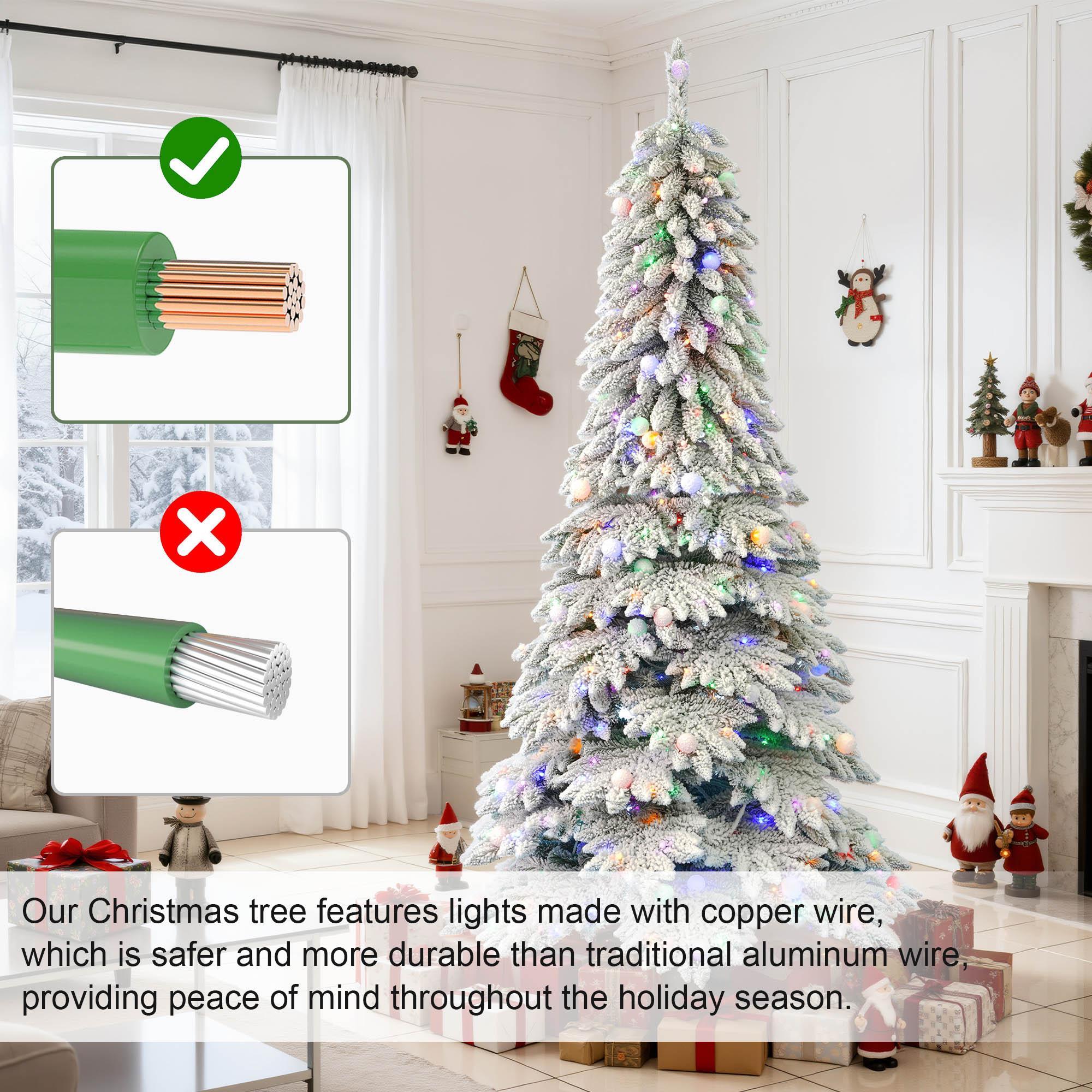 Pre-Lit Snow-Flocked Christmas Tree – LED Decor for Home, Gifts & Festive Scenes
