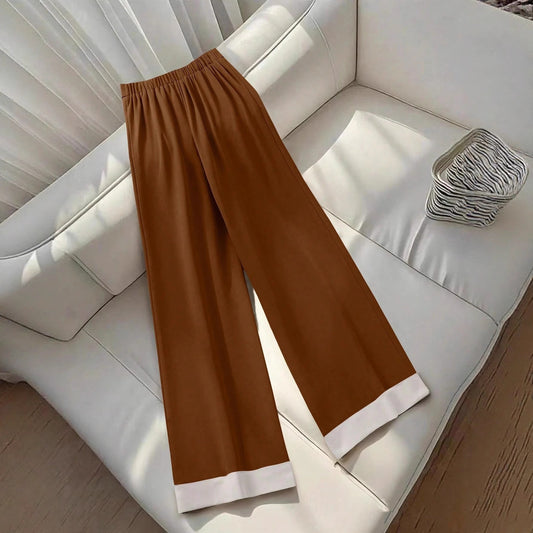 Retro Khaki Casual Pants – High-Waist Asymmetrical Fit for Women’s Autumn Style