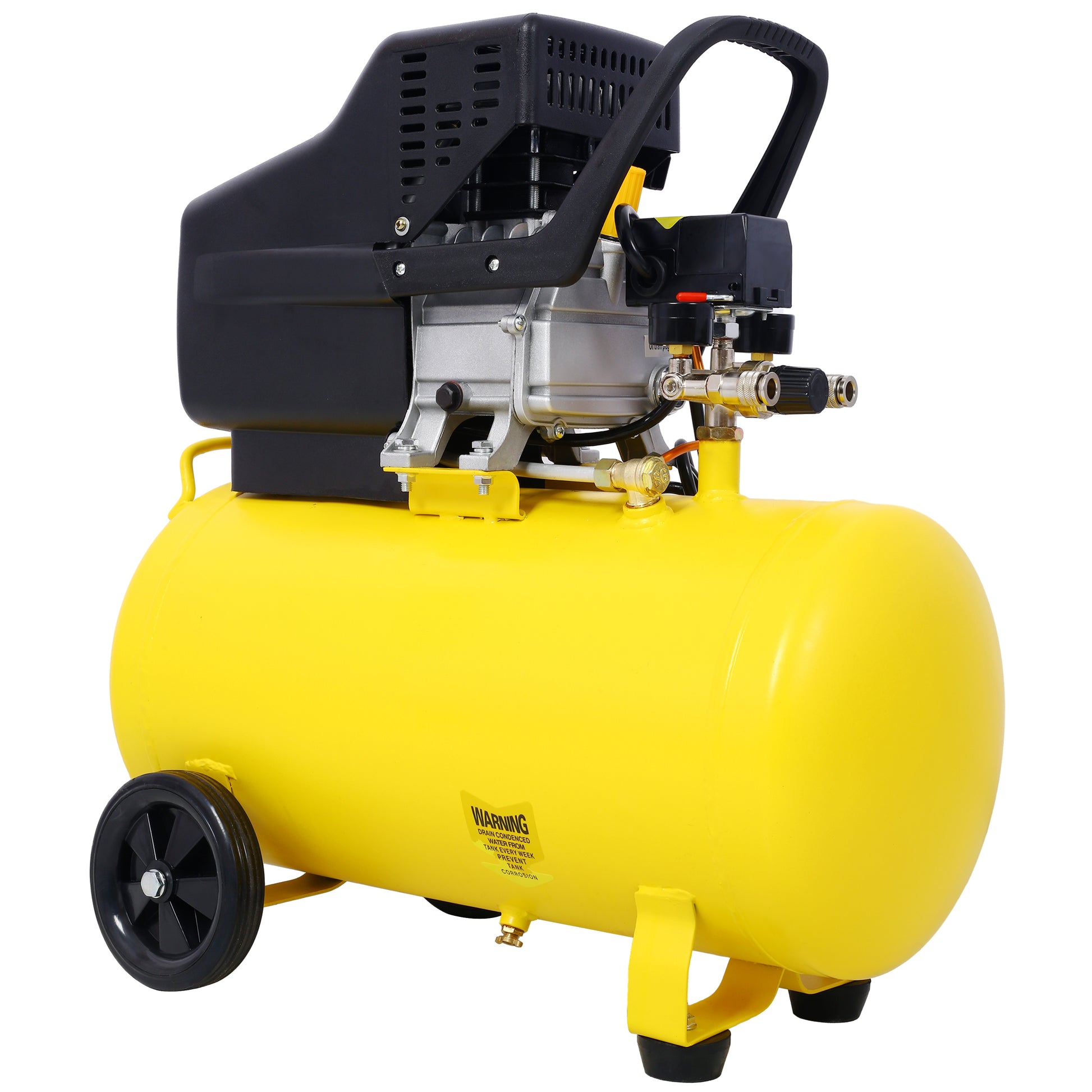 4.5HP Oil-Lubricated Air Compressor – 13 Gallon Ultra Quiet Horizontal Tank with Wheels