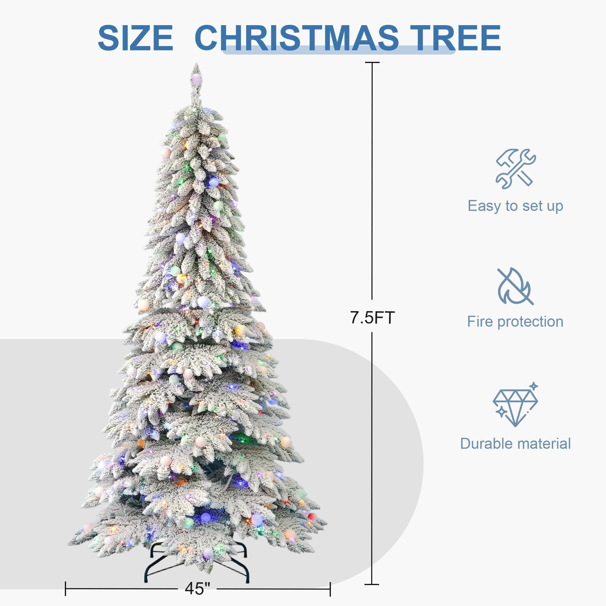 Pre-Lit Snow-Flocked Christmas Tree – LED Decor for Home, Gifts & Festive Scenes