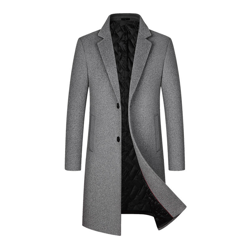 Men’s Premium Wool Blend Overcoat – Mid-Length, Warm & Stylish Winter Coat