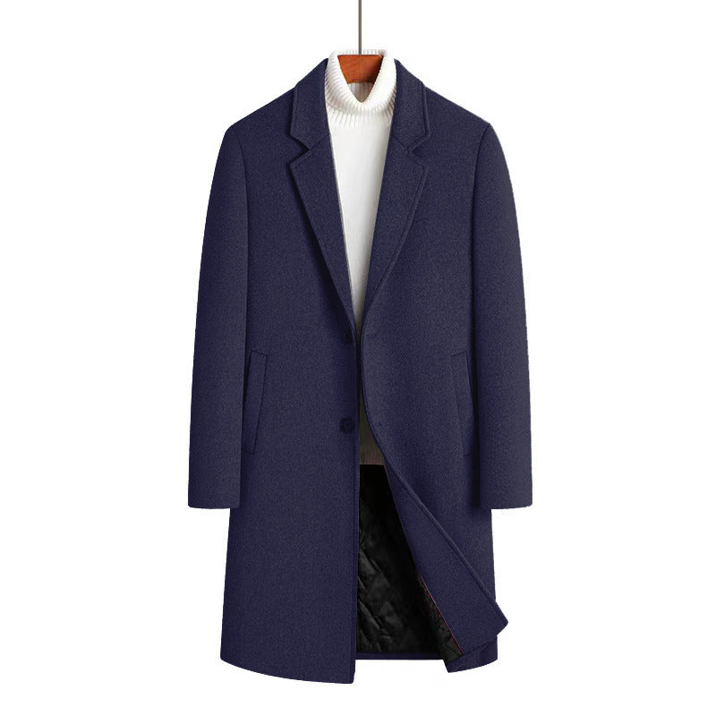 Men’s Premium Wool Blend Overcoat – Mid-Length, Warm & Stylish Winter Coat