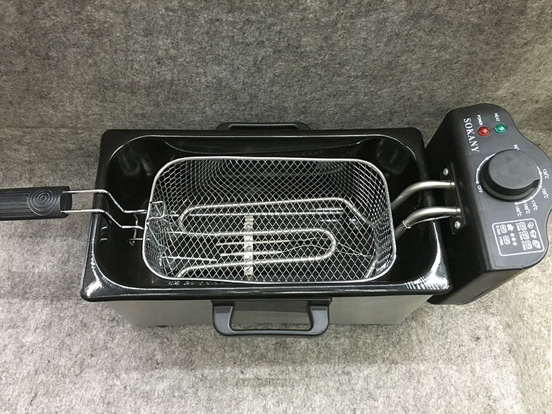 SOKANY 3L Electric Fryer – Non-Stick Teflon, Adjustable Temp, Home Deep Fryer