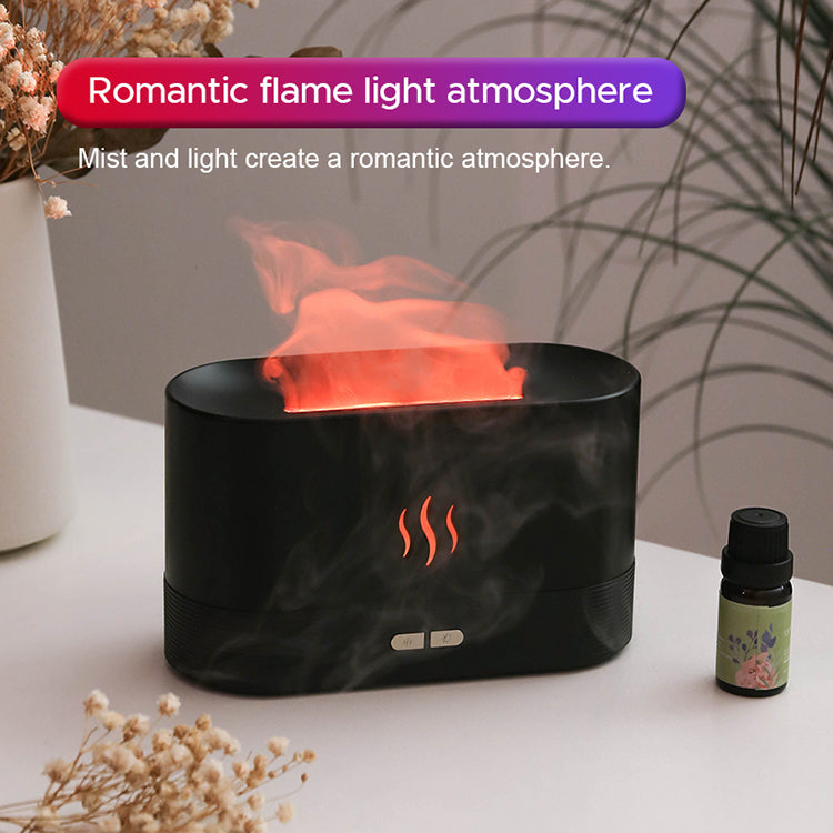Flame Effect Aroma Diffuser – USB Ultrasonic Humidifier with RGB Light, 180ml
