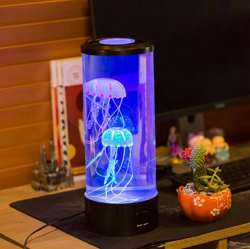 Volcanic Jellyfish LED Lamp – USB Night Light & Mood Decor