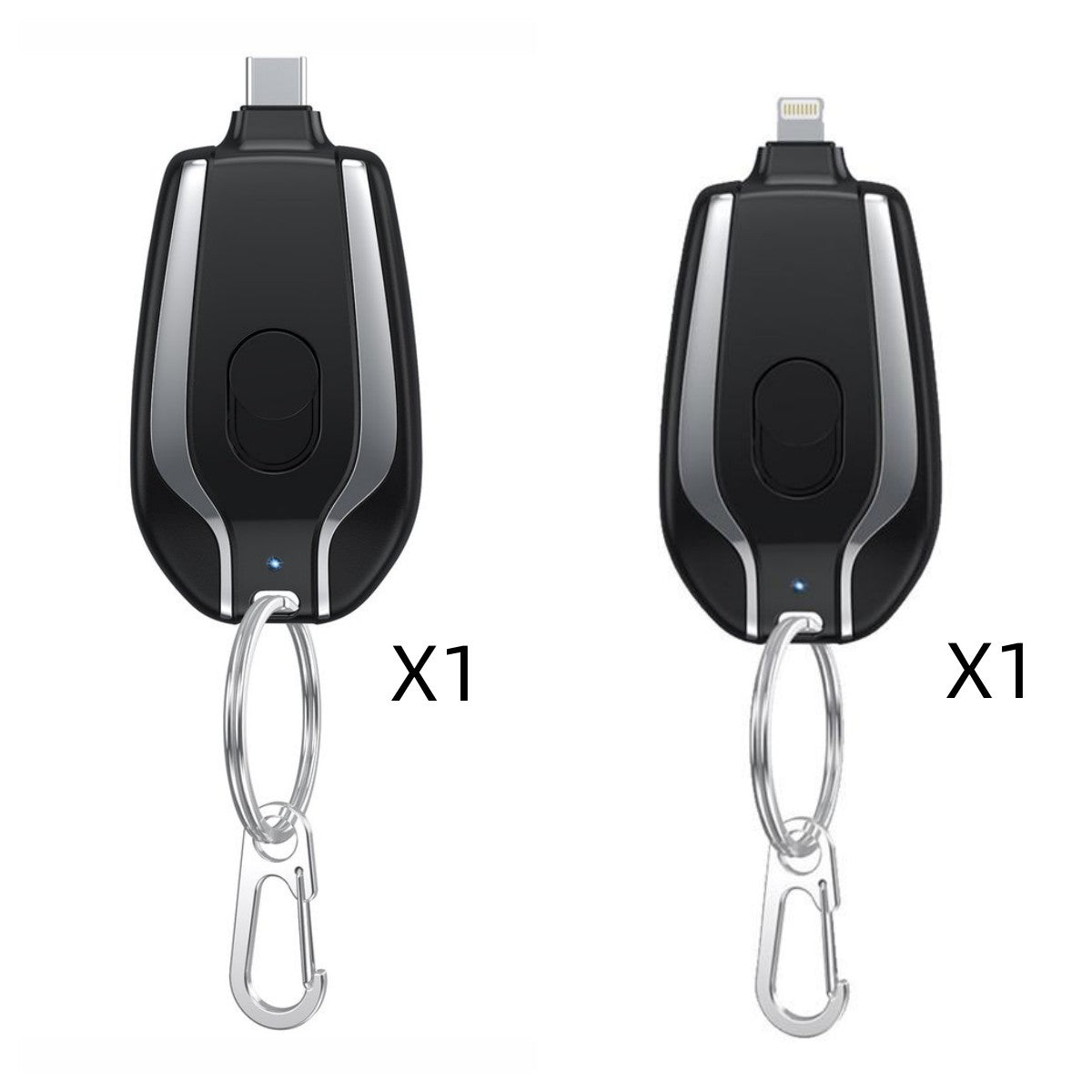 Mini Keychain Power Bank – 1500mAh Emergency Type-C Charger