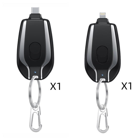 Mini Keychain Power Bank – 1500mAh Emergency Type-C Charger