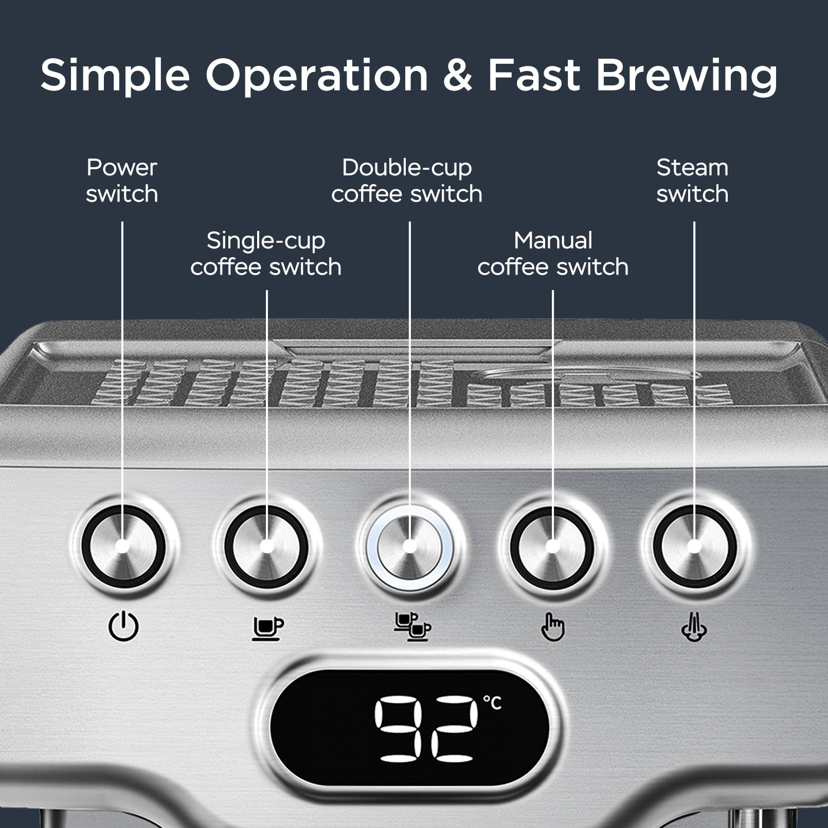 GeekChef 20-Bar Espresso Machine – Stainless Steel Latte & Cappuccino Maker