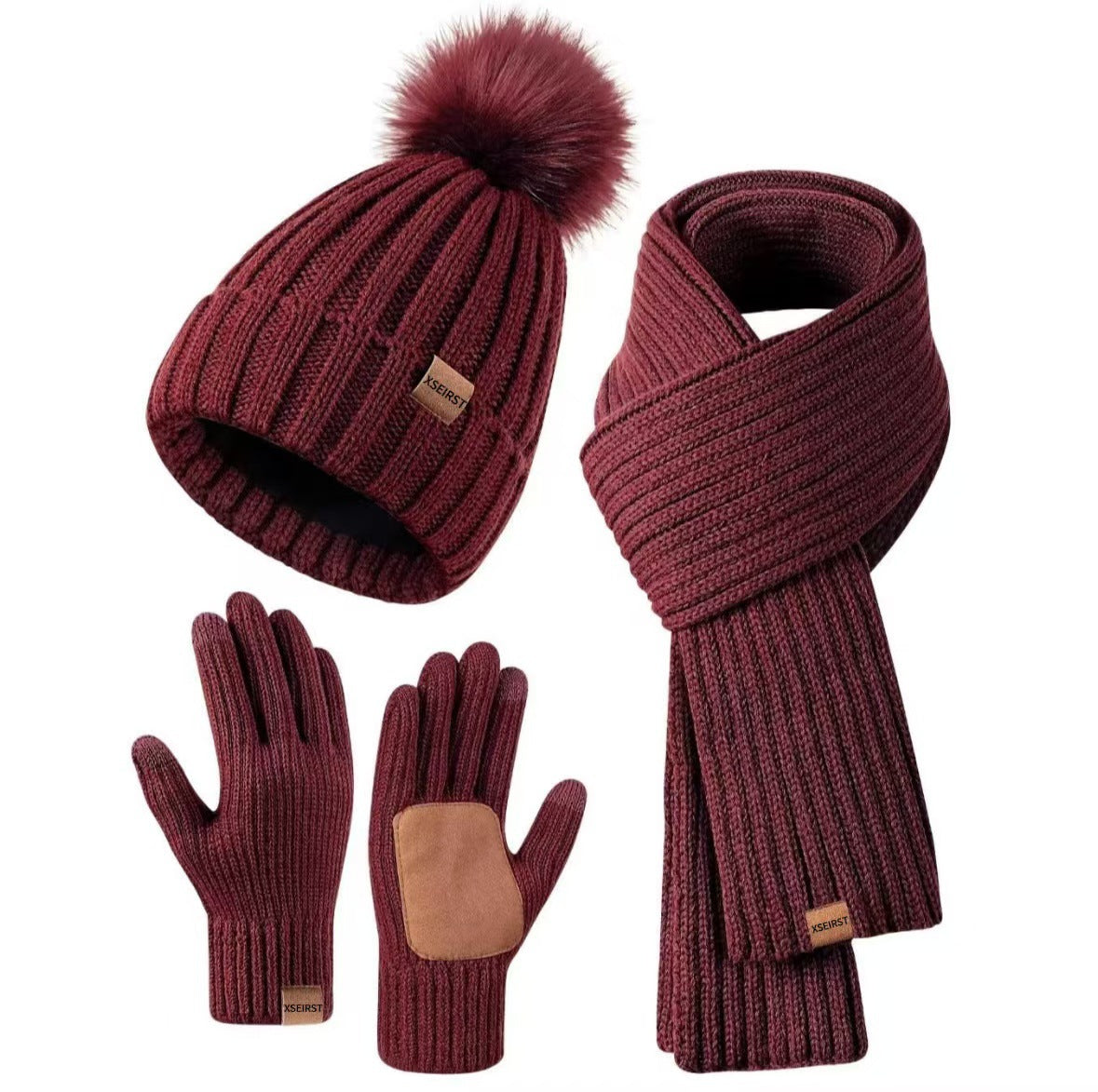 Unisex Winter Knit Set – Hat, Scarf & Gloves in 9 Colors