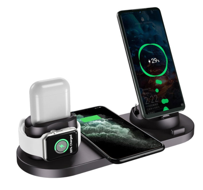 6-in-1 Wireless Charging Dock – For Phone, Watch & Earbuds