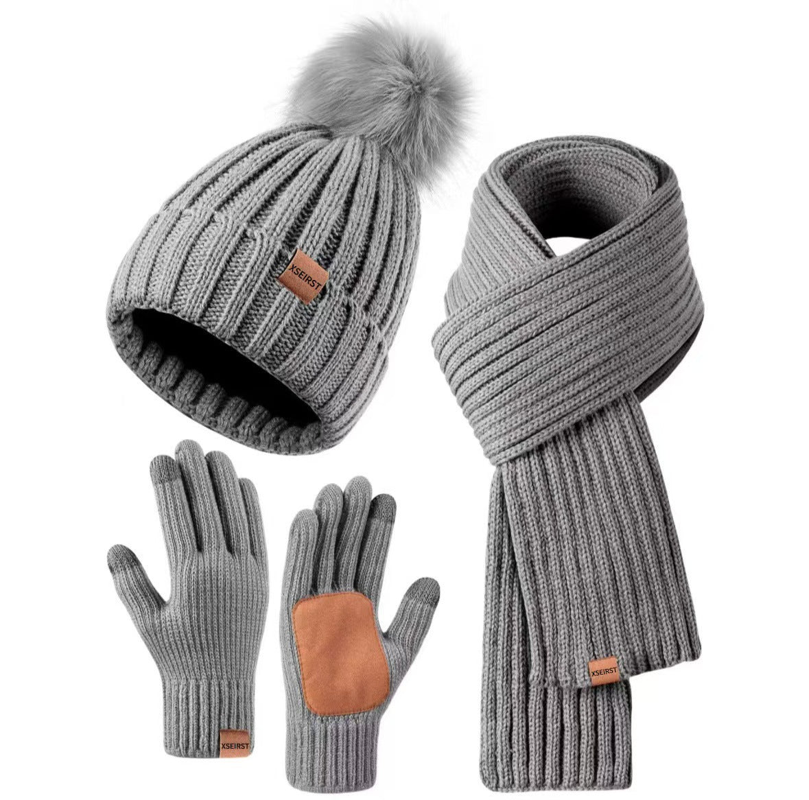 Unisex Winter Knit Set – Hat, Scarf & Gloves in 9 Colors