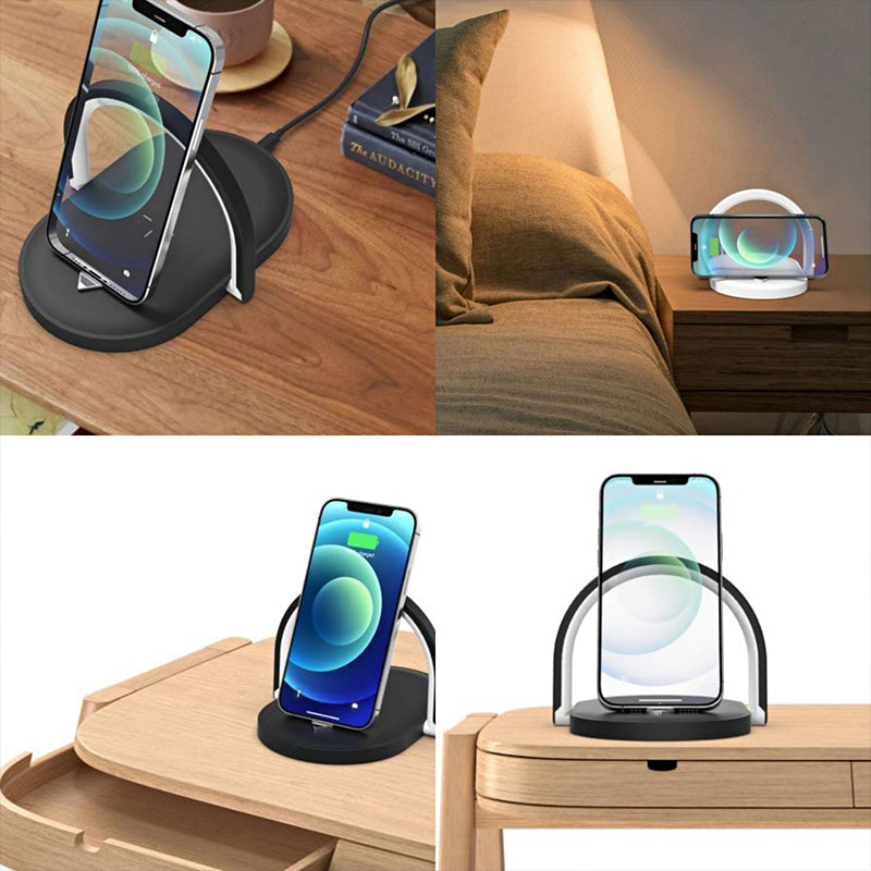 3-in-1 Wireless Charging Lamp – Foldable LED Night Light Station