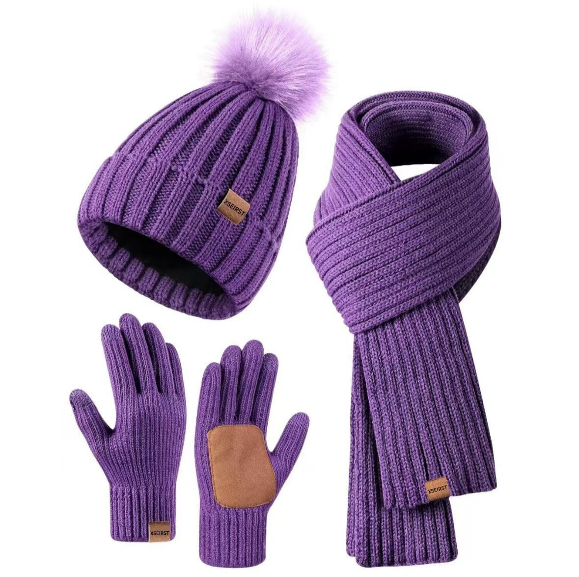 Unisex Winter Knit Set – Hat, Scarf & Gloves in 9 Colors