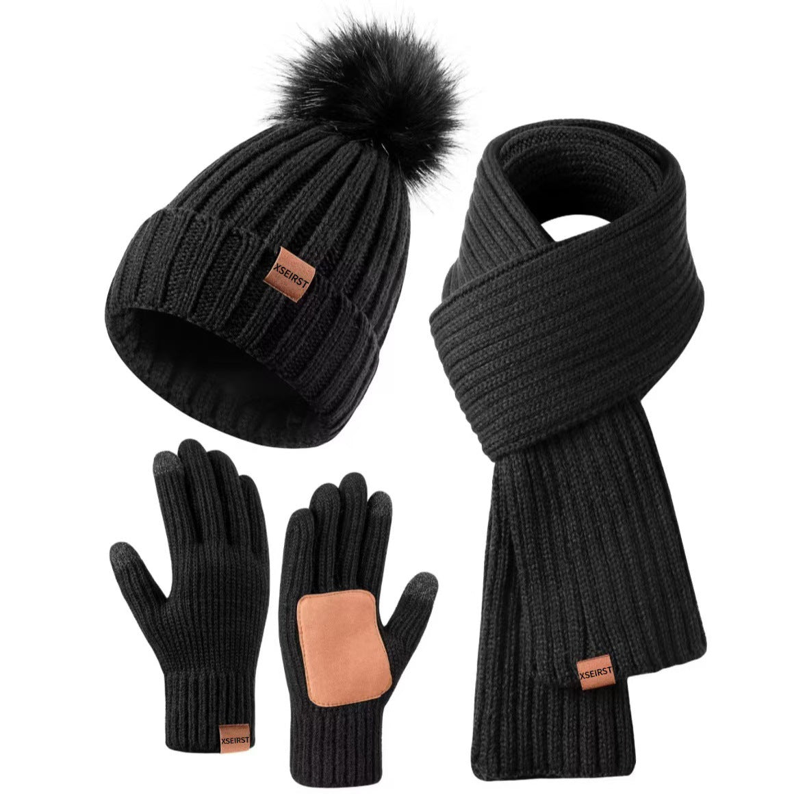 Unisex Winter Knit Set – Hat, Scarf & Gloves in 9 Colors