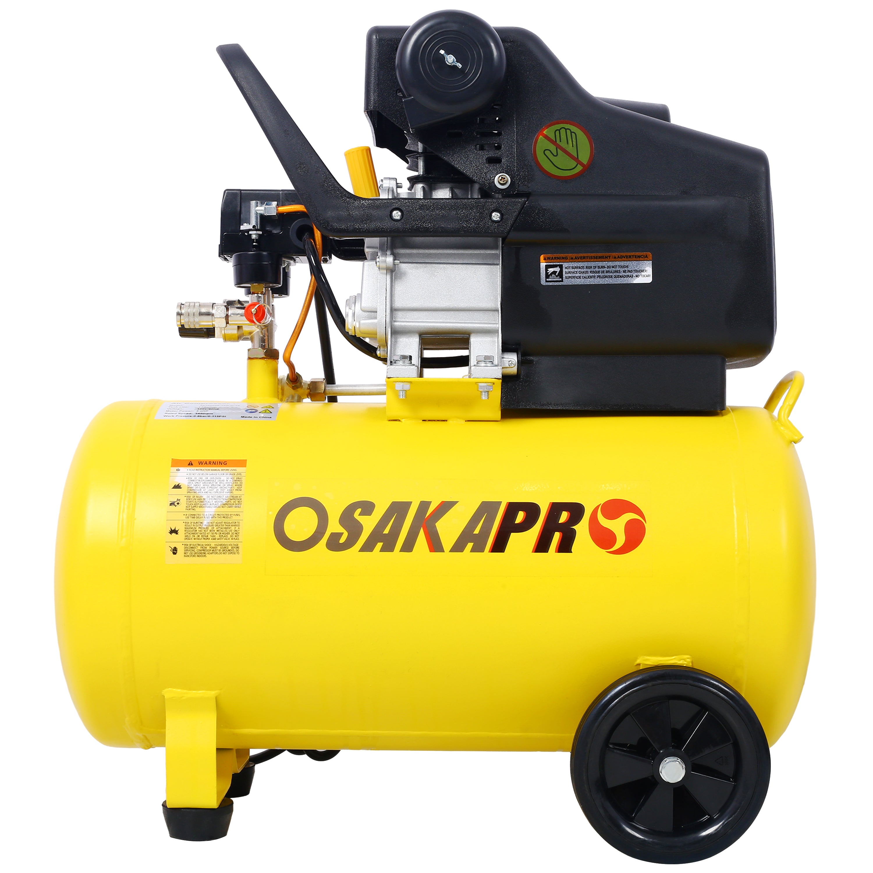 4.5HP Oil-Lubricated Air Compressor – 13 Gallon Ultra Quiet Horizontal Tank with Wheels