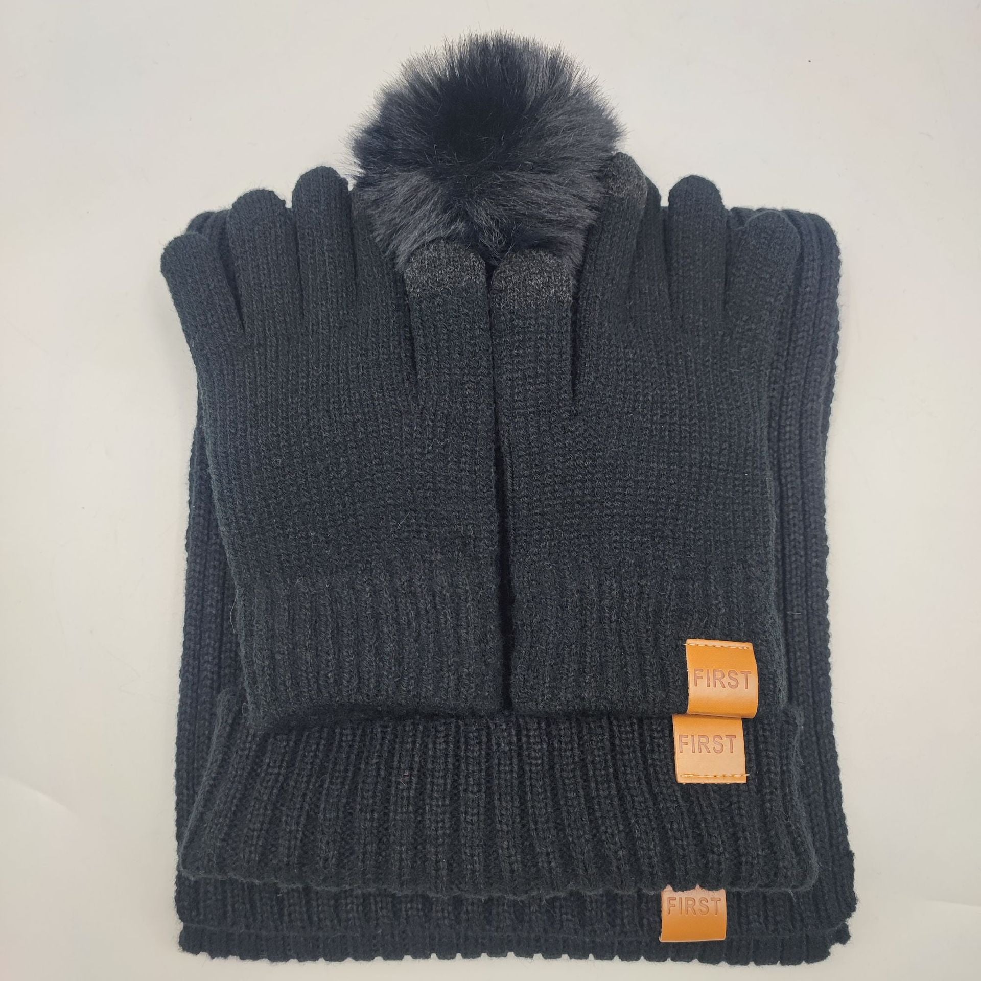 Unisex Winter Knit Set – Hat, Scarf & Gloves in 9 Colors