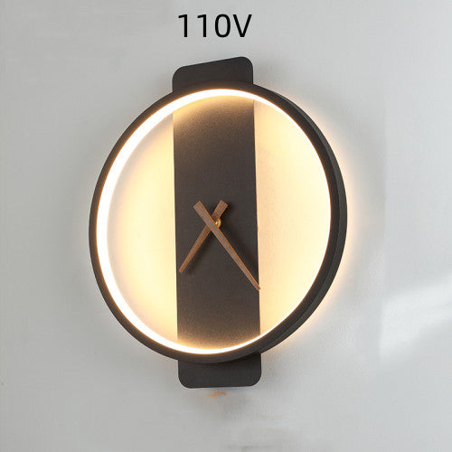 Nordic Wall Lamp – LED Clock-Inspired Bedside Light for Bedroom & Living Spaces