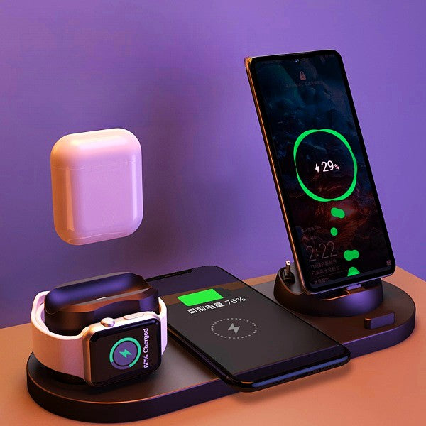 6-in-1 Wireless Charging Dock – For Phone, Watch & Earbuds