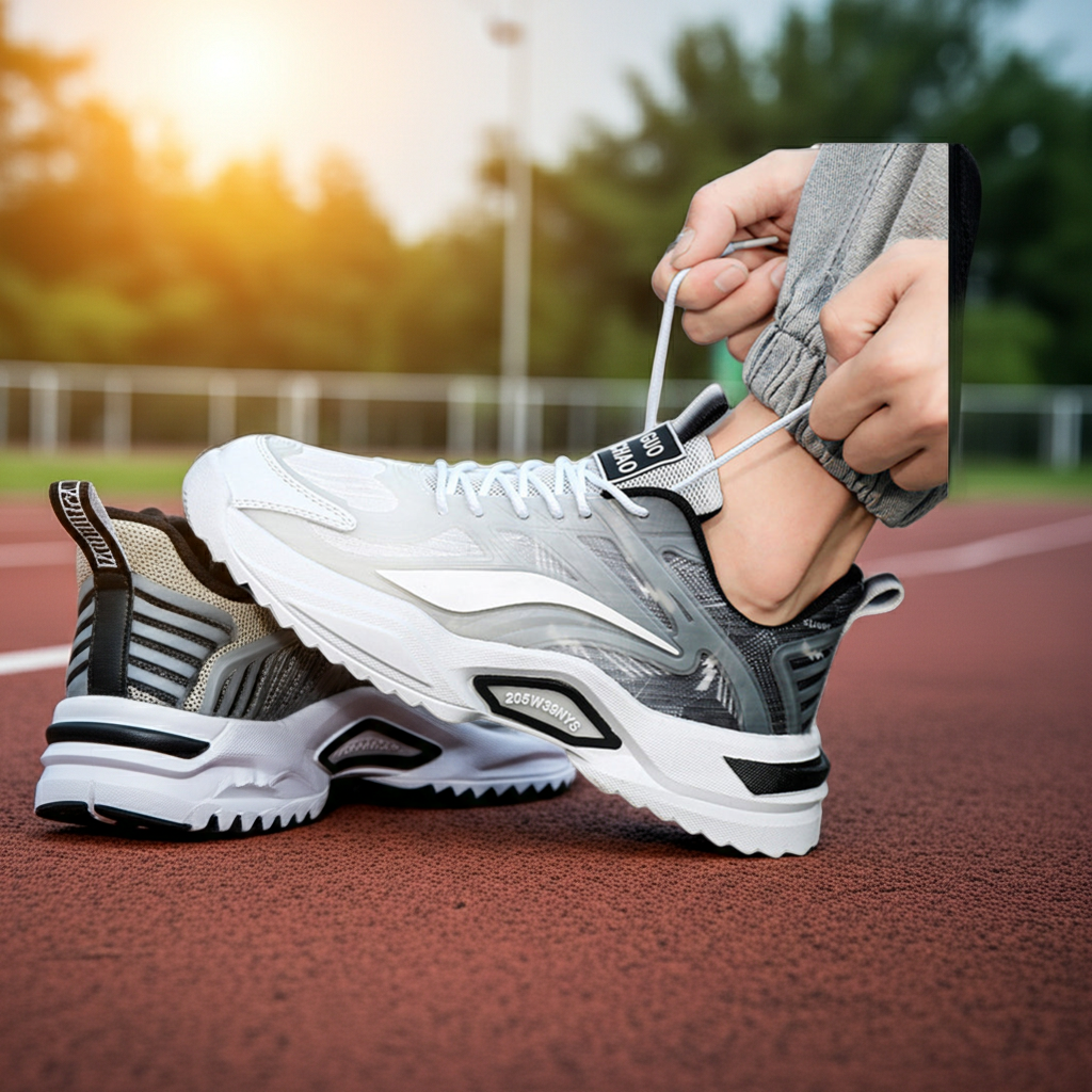 Men’s Casual Running Shoes – Breathable, Non-Slip, Thick-Sole Sneakers